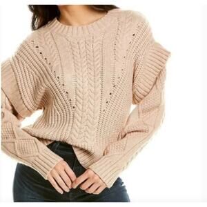 Jamison Myles Sweater Beige Cable Knit Women Size Medium
